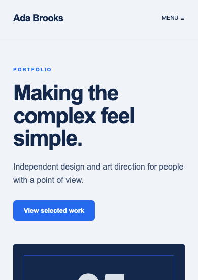 Ada Brooks: utility portfolio page