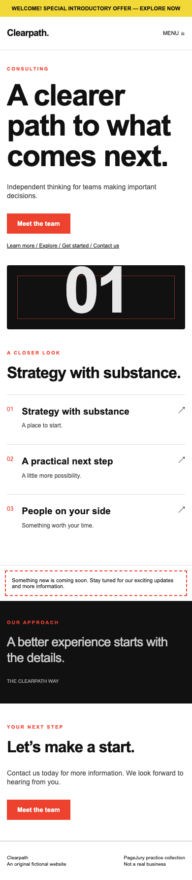 Full mobile screenshot of Clearpath