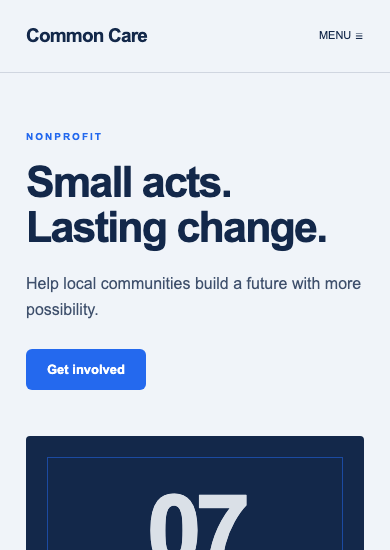 Common Care: utility nonprofit page