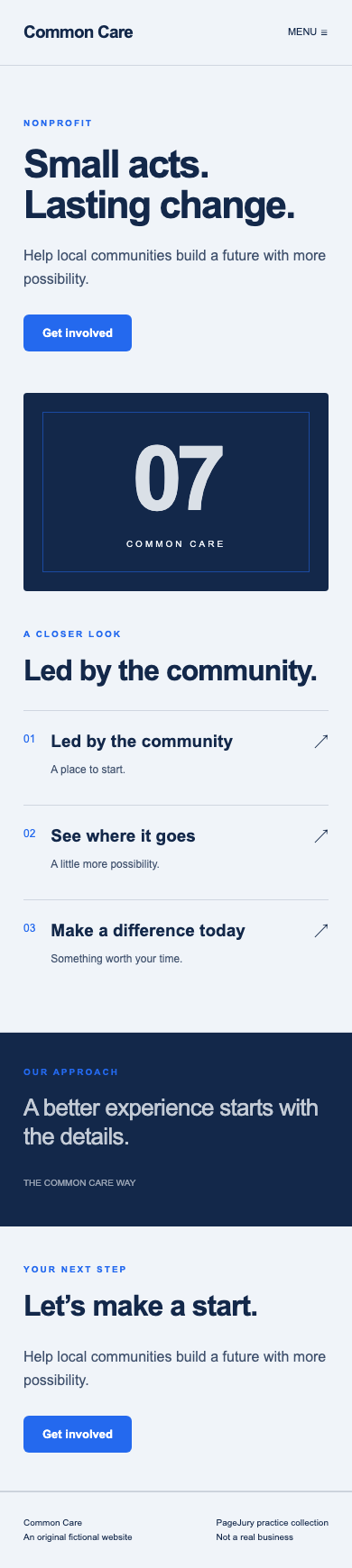 Full mobile screenshot of Common Care