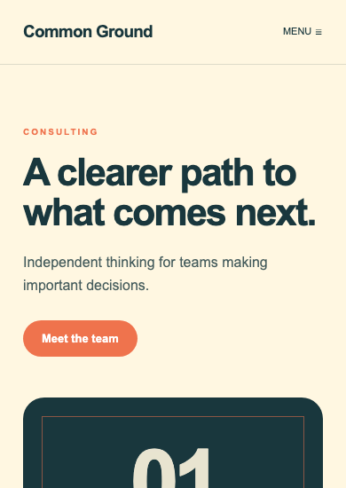 Common Ground: playful consulting page