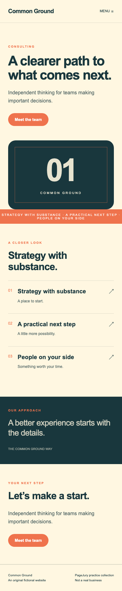 Full mobile screenshot of Common Ground