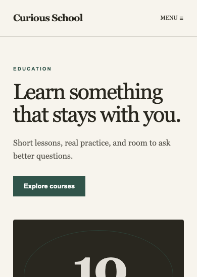Curious School: editorial education page