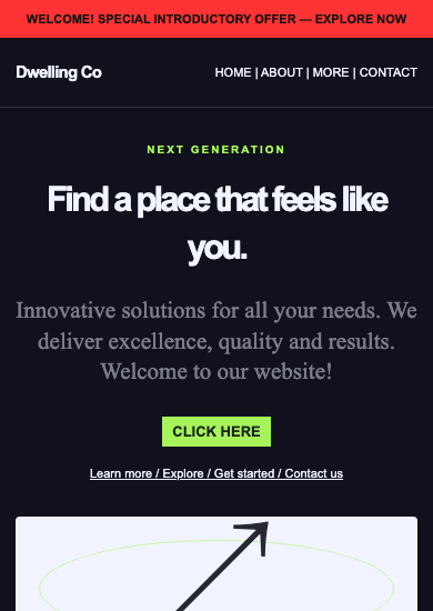 Dwelling Co: neon real estate page