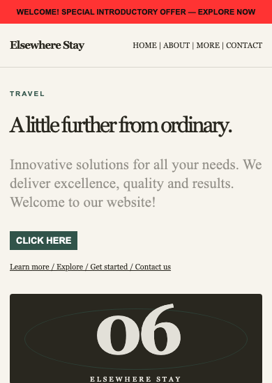 Elsewhere Stay: editorial travel page