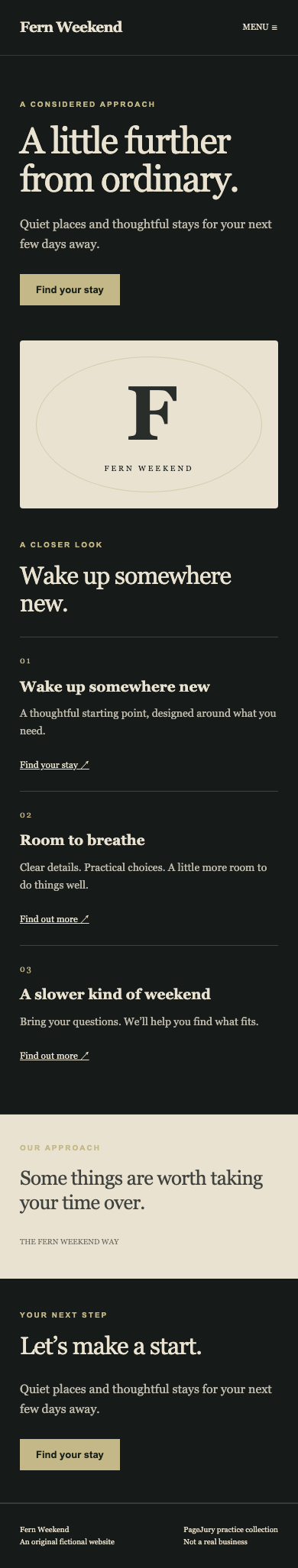 Full mobile screenshot of Fern Weekend