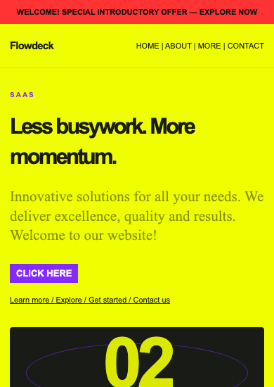 Flowdeck: brutalist saas page