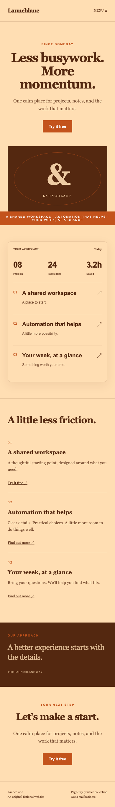 Full mobile screenshot of Launchlane