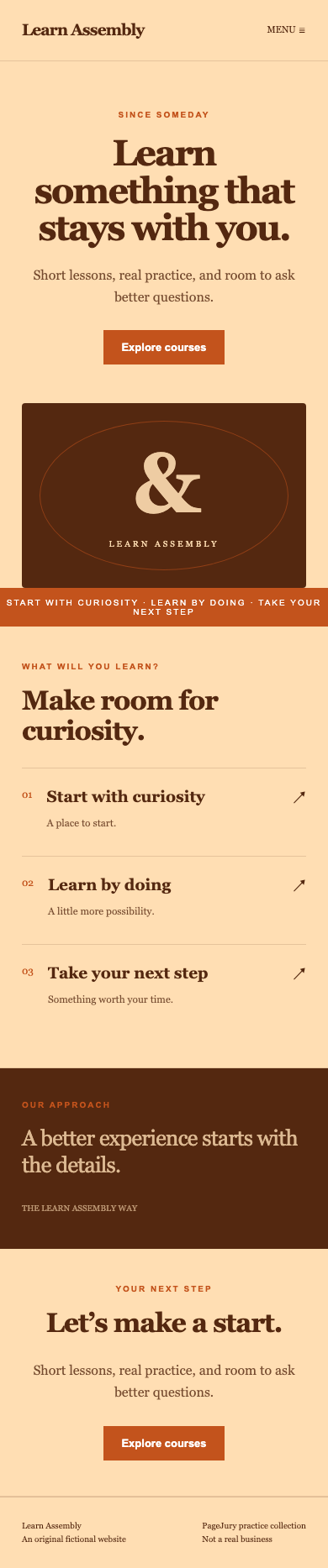 Full mobile screenshot of Learn Assembly