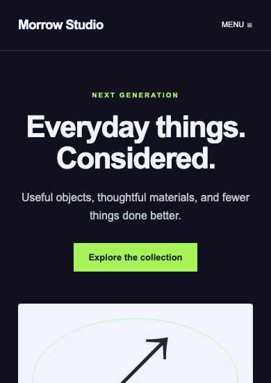 Morrow Studio: neon shop page