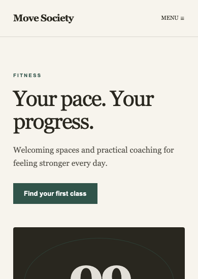 Move Society: editorial fitness page