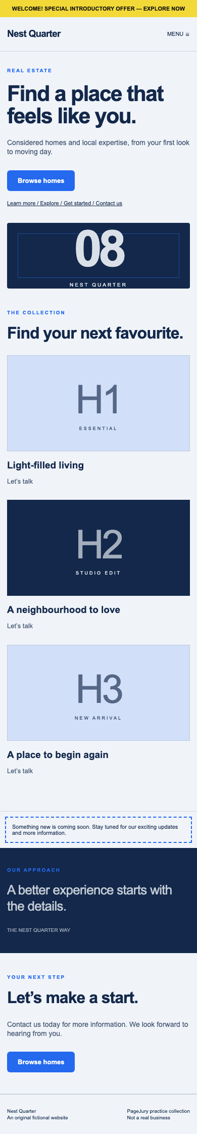 Full mobile screenshot of Nest Quarter