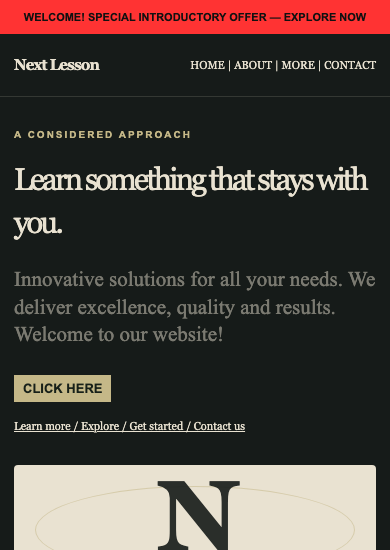 Next Lesson: luxury education page