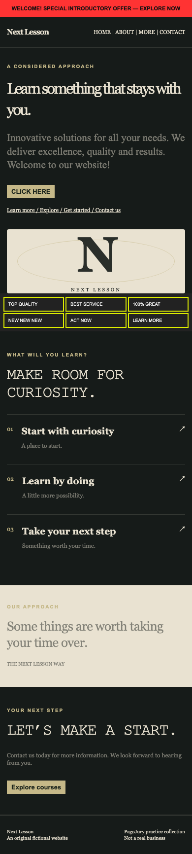 Full mobile screenshot of Next Lesson
