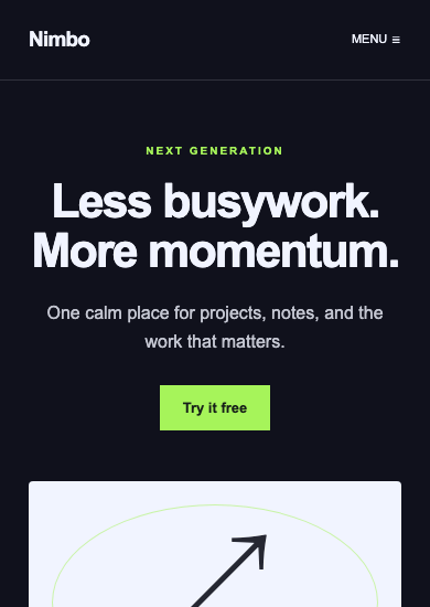 Nimbo: neon saas page