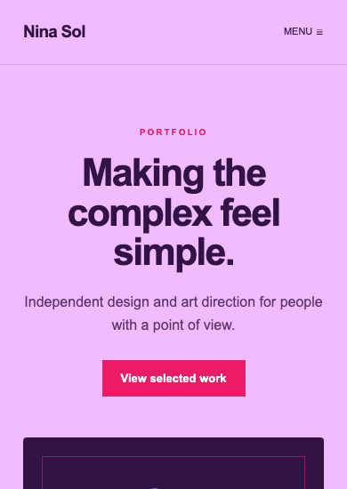 Nina Sol: maximalist portfolio page