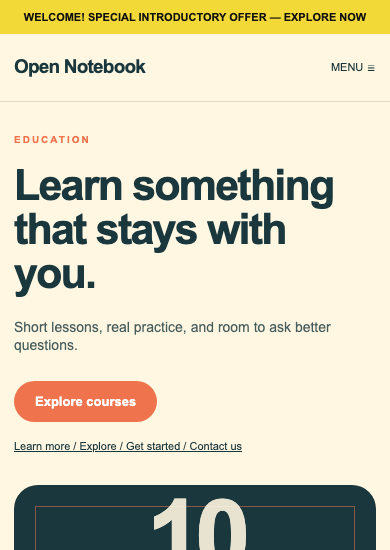 Open Notebook: playful education page