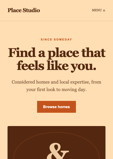 Place Studio: retro real estate page