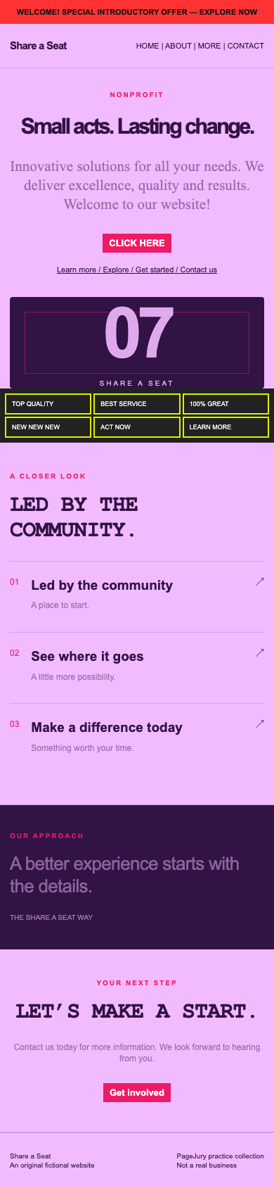 Full mobile screenshot of Share a Seat