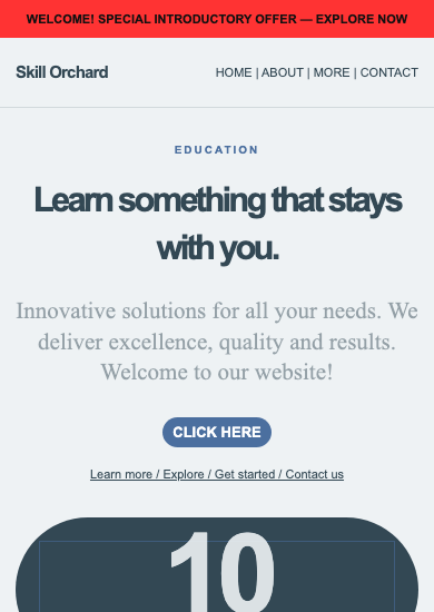 Skill Orchard: soft minimal education page