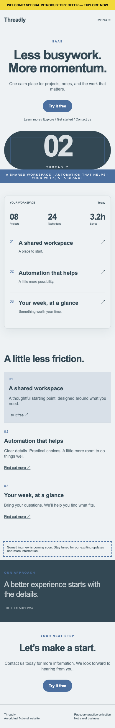 Full mobile screenshot of Threadly