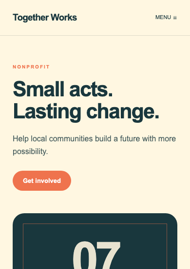 Together Works: playful nonprofit page