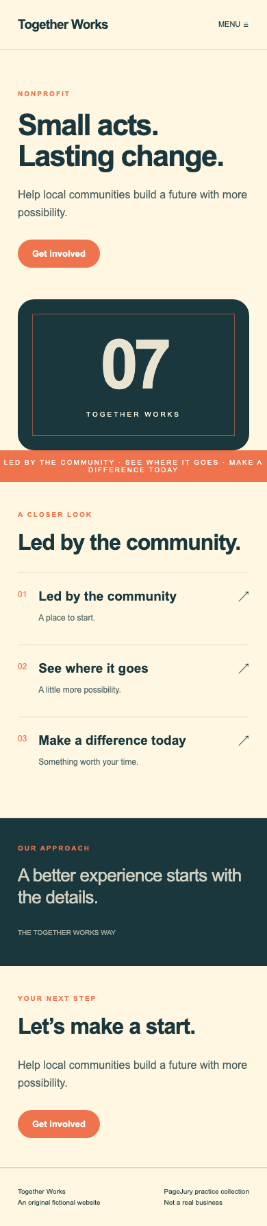 Full mobile screenshot of Together Works